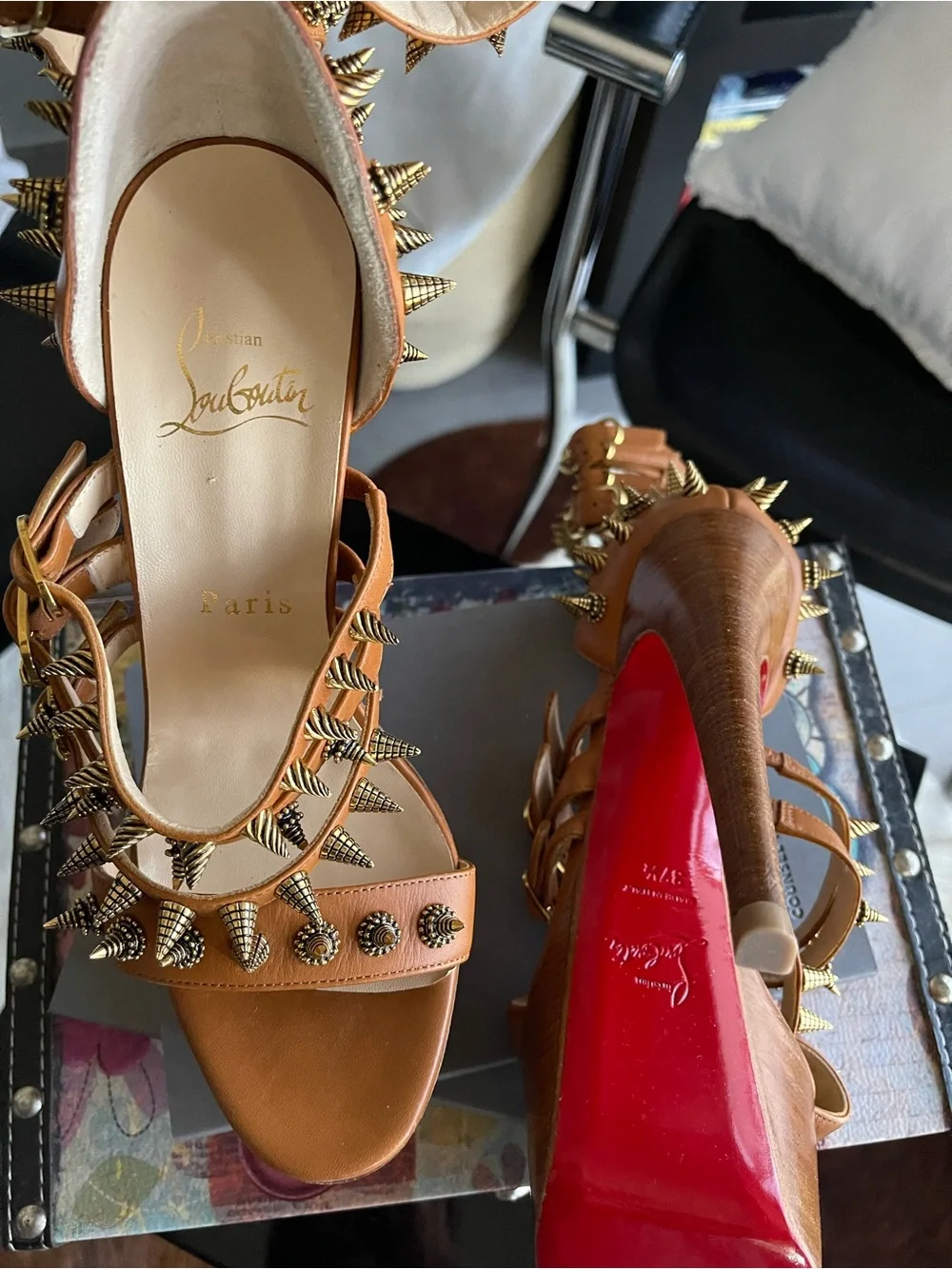 Christian Louboutin tan leather